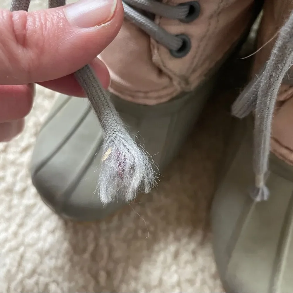 Original Penguin Girls Pink and Gray Duck Boots Size 13 Toddler Winter Rain